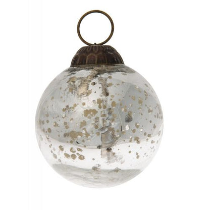 3-PACK | 2.5" Silver Ava Mercury Glass Ball Ornament Christmas Holiday Decoration