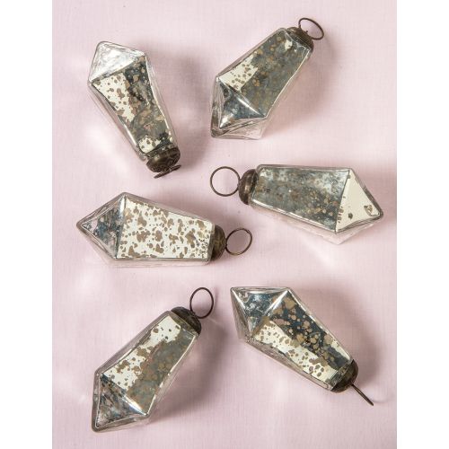 2.25" Silver Kayla Mercury Glass Teardrop Ornament Christmas Tree Decoration - PaperLanternStore.com - Paper Lanterns, Decor, Party Lights & More