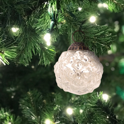 2.25" Silver Bonnie Mercury Glass Hobnail Ball Ornament Christmas Decoration - PaperLanternStore.com - Paper Lanterns, Decor, Party Lights & More