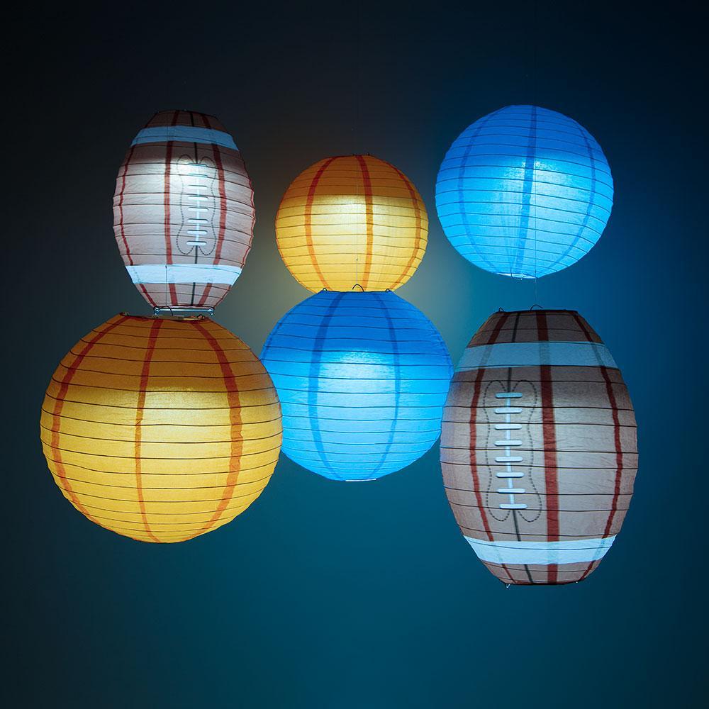 Miami Pro Football Paper Lanterns 6pc Combo Tailgating Party Pack (Orange/Turquoise)  - by PaperLanternStore.com - Paper Lanterns, Decor, Party Lights & More