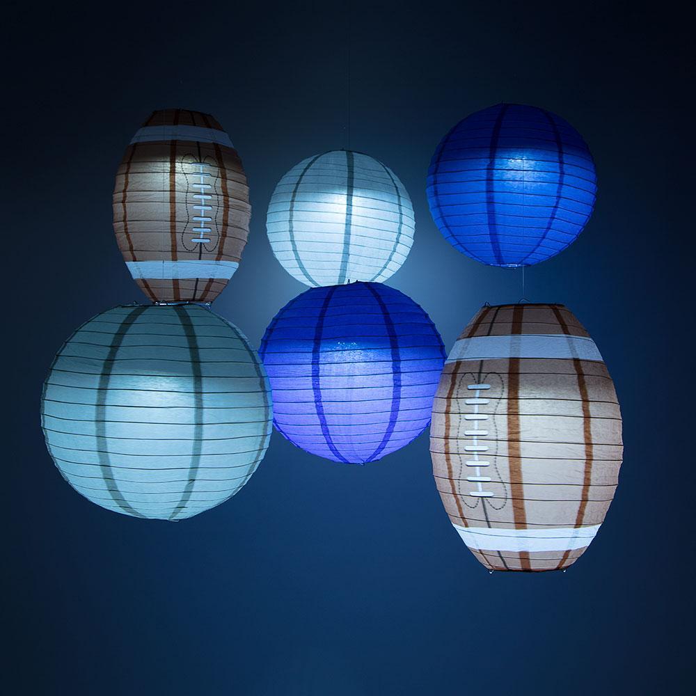 New England Pro Football Paper Lanterns 6pc Combo Tailgating Party Pack (Navy/Silver)  - by PaperLanternStore.com - Paper Lanterns, Decor, Party Lights & More