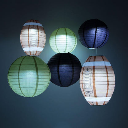 New Orleans Pro Football Paper Lanterns 6pc Combo Tailgating Party Pack (Gold/Black) - by PaperLanternStore.com - Paper Lanterns, Decor, Party Lights & More