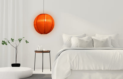 30" Red Jumbo Shimmering Nylon Lantern, Even Ribbing, Durable, Dry Outdoor Hanging Decoration