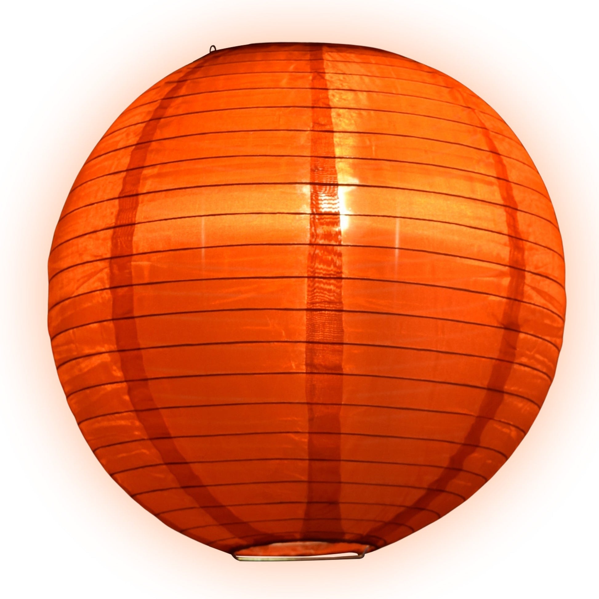 10 Inch Red Shimmering Nylon Lantern, Parallel Ribbing, Durable, Hanging - Luna Bazaar | Boho & Vintage Style Decor