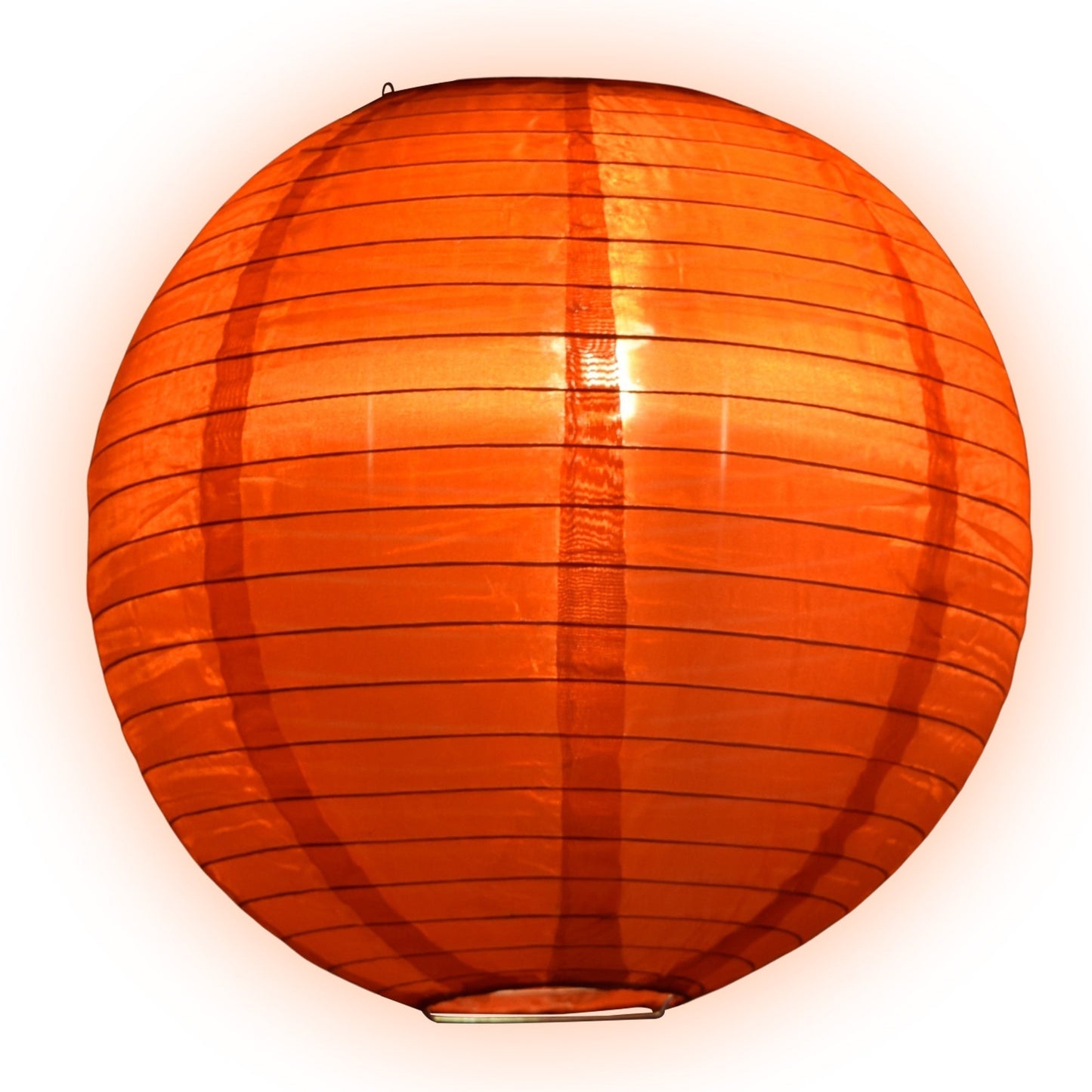 36" Red Jumbo Shimmering Nylon Lantern, Even Ribbing, Durable, Dry Outdoor Hanging Decoration