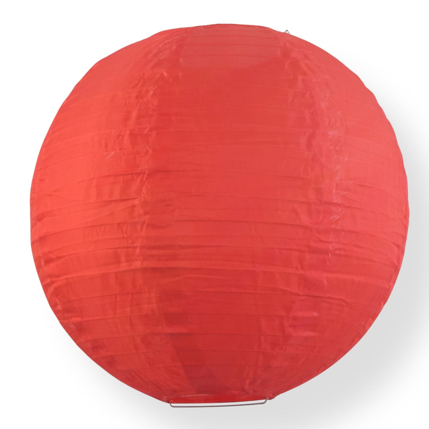 10 Inch Red Shimmering Nylon Lantern, Parallel Ribbing, Durable, Hanging - Luna Bazaar | Boho & Vintage Style Decor