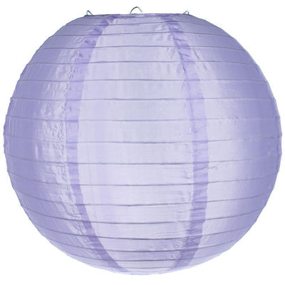 36" Light Purple Jumbo Shimmering Nylon Lantern, Even Ribbing, Durable, Dry Outdoor Hanging Decoration