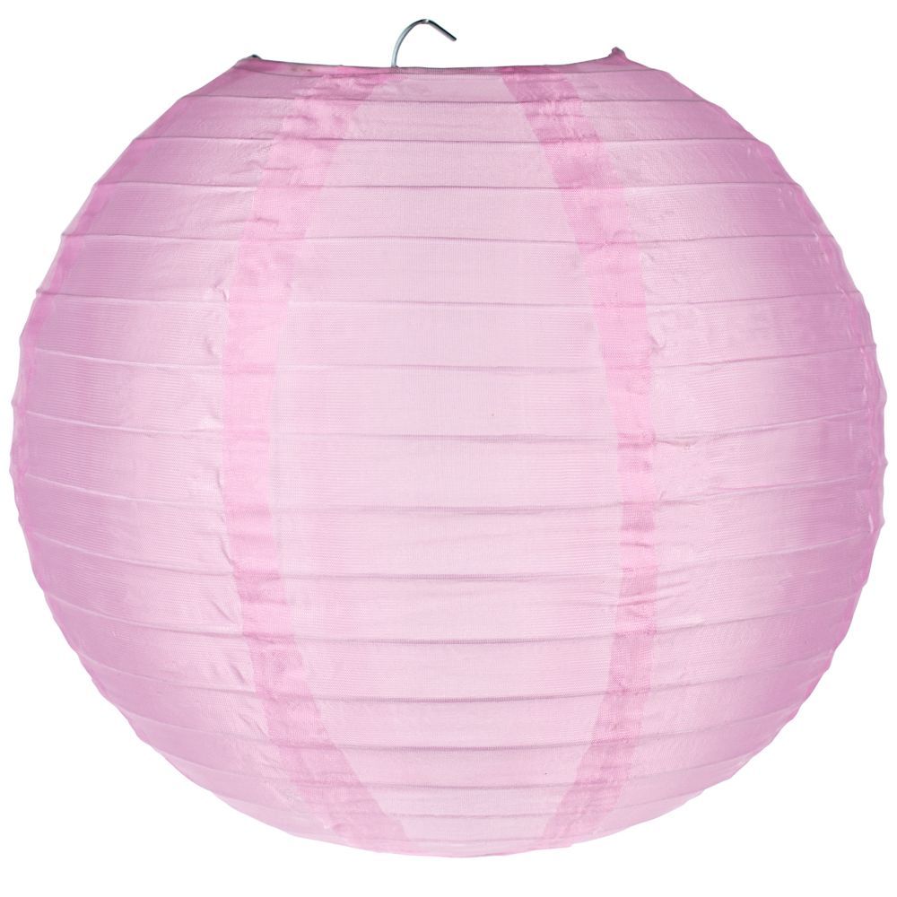 4" Pink Round Shimmering Nylon Lantern, Even Ribbing, Hanging Decoration (10 PACK) - PaperLanternStore.com - Paper Lanterns, Decor, Party Lights & More