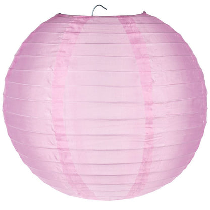 4" Pink Round Shimmering Nylon Lantern, Even Ribbing, Hanging Decoration (10 PACK) - PaperLanternStore.com - Paper Lanterns, Decor, Party Lights & More