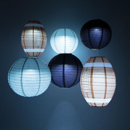 Oakland Pro Football Paper Lanterns 6pc Combo Tailgating Party Pack (Silver / Black) - by PaperLanternStore.com - Paper Lanterns, Decor, Party Lights & More