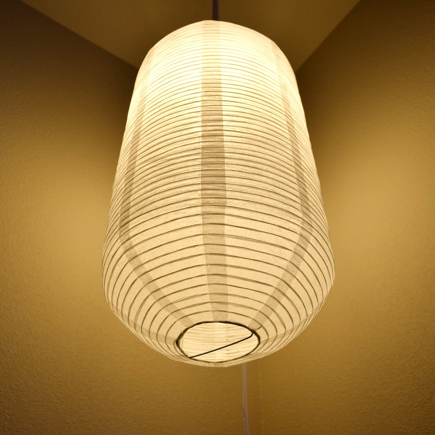 Oblong Shaped Premium Fine Line Paper Lantern, White (10"W x 20"H)