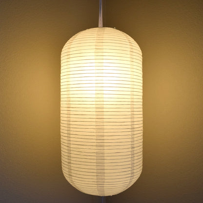 Oblong Shaped Premium Fine Line Paper Lantern, White (10"W x 20"H)