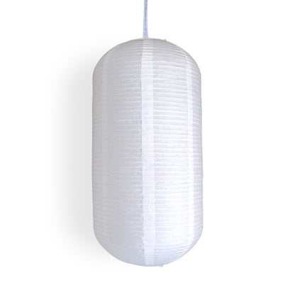 Oblong Shaped Premium Fine Line Paper Lantern, White (10"W x 20"H)