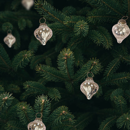 Mercury Glass Small Ornaments (2 to 2.25-inch, Silver, Carla Design, Single) - PaperLanternStore.com - Paper Lanterns, Decor, Party Lights & More