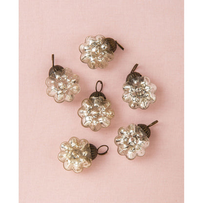 6 Pack | Mini Mercury Glass Ornaments (Celine Design, 1-Inch, Silver) - Vintage-Style Decoration - PaperLanternStore.com - Paper Lanterns, Decor, Party Lights & More