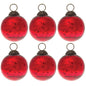 6 Pack | Small Mercury Glass Ball Ornaments (2.5-inch, Red, Ava) - Great Gift Idea, Vintage-Style Decorations for Christmas, Special Occasions, Home Decor and Parties