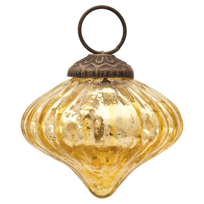 Small Mercury Glass Ornaments (2 to 2.25-inch, Gold, Lucy Design, Single) - PaperLanternStore.com - Paper Lanterns, Decor, Party Lights & More