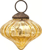 Small Mercury Glass Ornaments (2.5-inch, Gold, Lucy Design, Single)