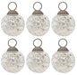 6 Pack | Mercury Glass Ball Ornaments (2-Inch, Silver, Mona Design) - Great Gift Idea, Vintage-Style Decorations for Christmas, Special Occasions, Home Decor and Parties