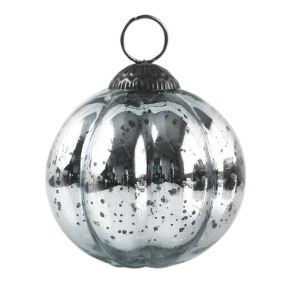 6 Pack | Large Mercury Glass Ball Ornaments (3-Inch, Silver, Posey Ball Design) - Great Gift Idea, Vintage-Style Decorations for Christmas - PaperLanternStore.com - Paper Lanterns, Decor, Party Lights & More