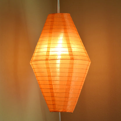 Orange Diamond Unique Shaped Shimmering Nylon Lantern, 12-inch x 19-inch