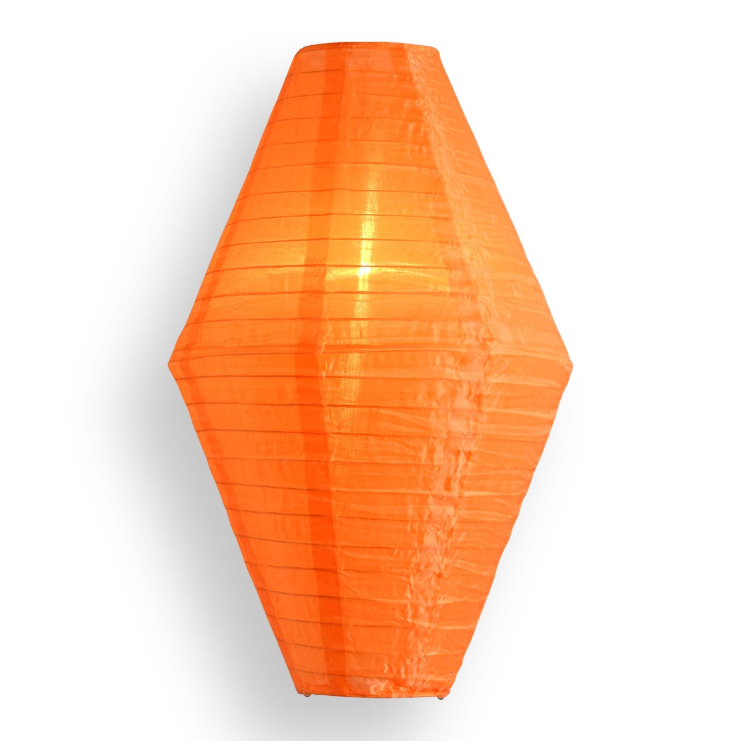 Orange Diamond Unique Shaped Shimmering Nylon Lantern, 12-inch x 19-inch