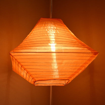 14" Orange Pagoda Unique Shaped Shimmering Nylon Lantern