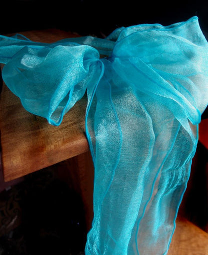 Turquoise Organza Chair Sashes (9FT, 10 PACK) - PaperLanternStore.com - Paper Lanterns, Decor, Party Lights & More