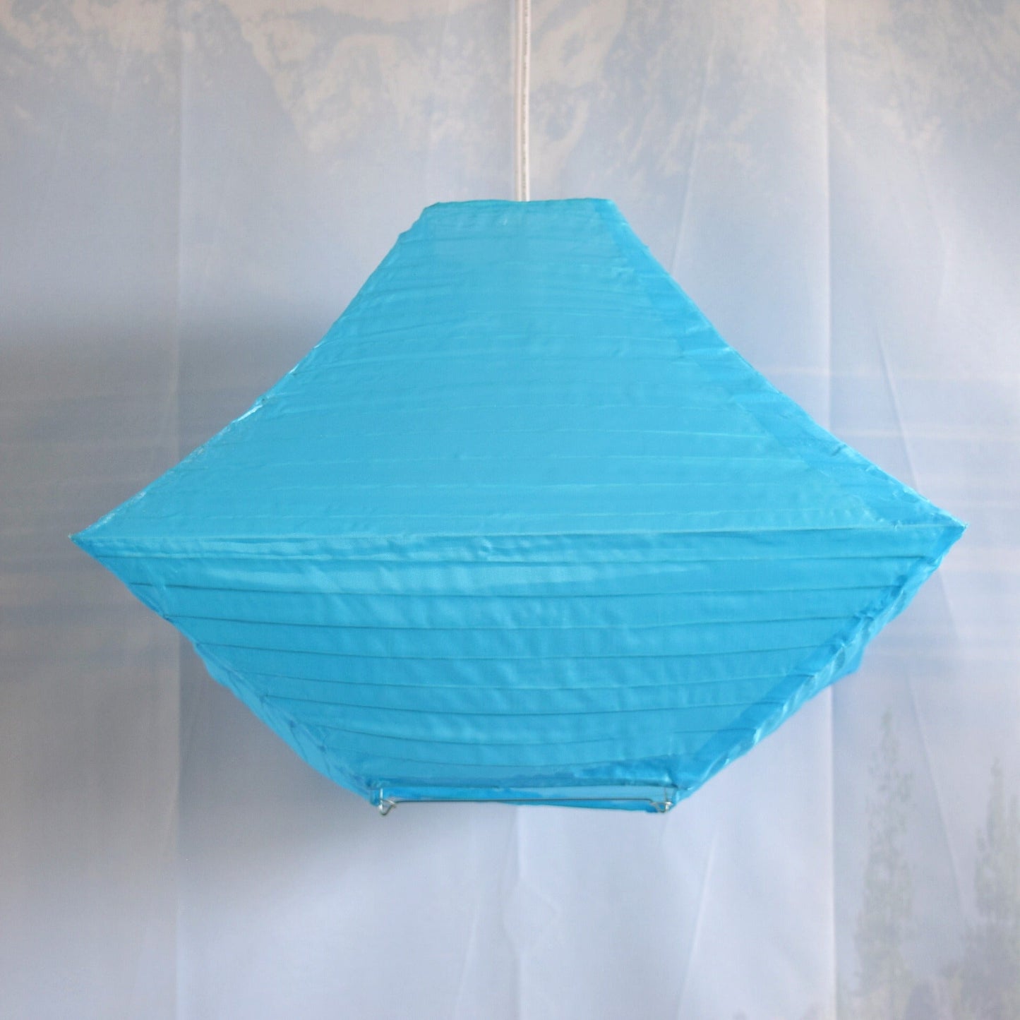 14" Baby Blue Pagoda Unique Shaped Shimmering Nylon Lantern