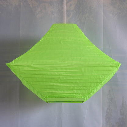 14" Neon Green Pagoda Unique Shaped Shimmering Nylon Lantern