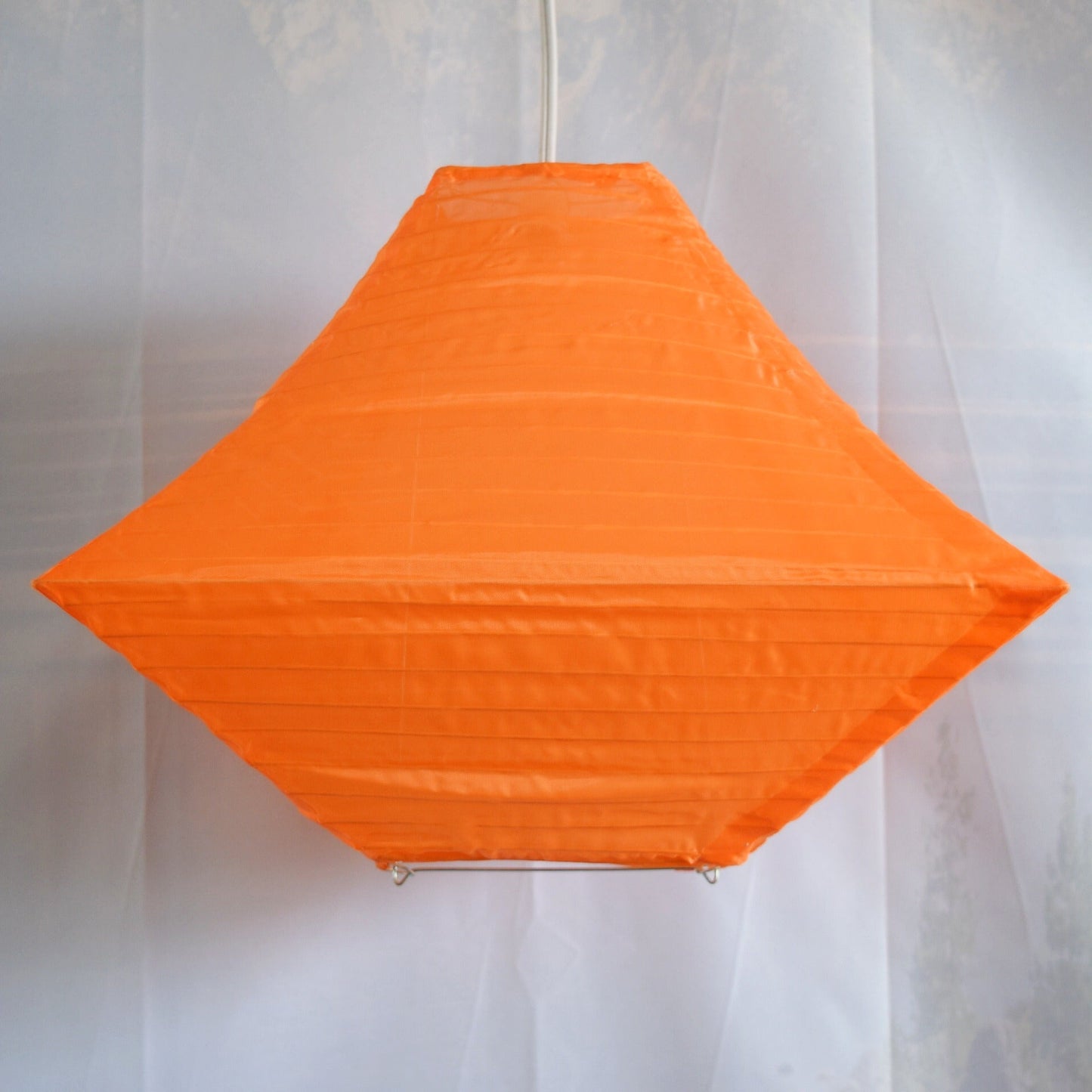 14" Orange Pagoda Unique Shaped Shimmering Nylon Lantern