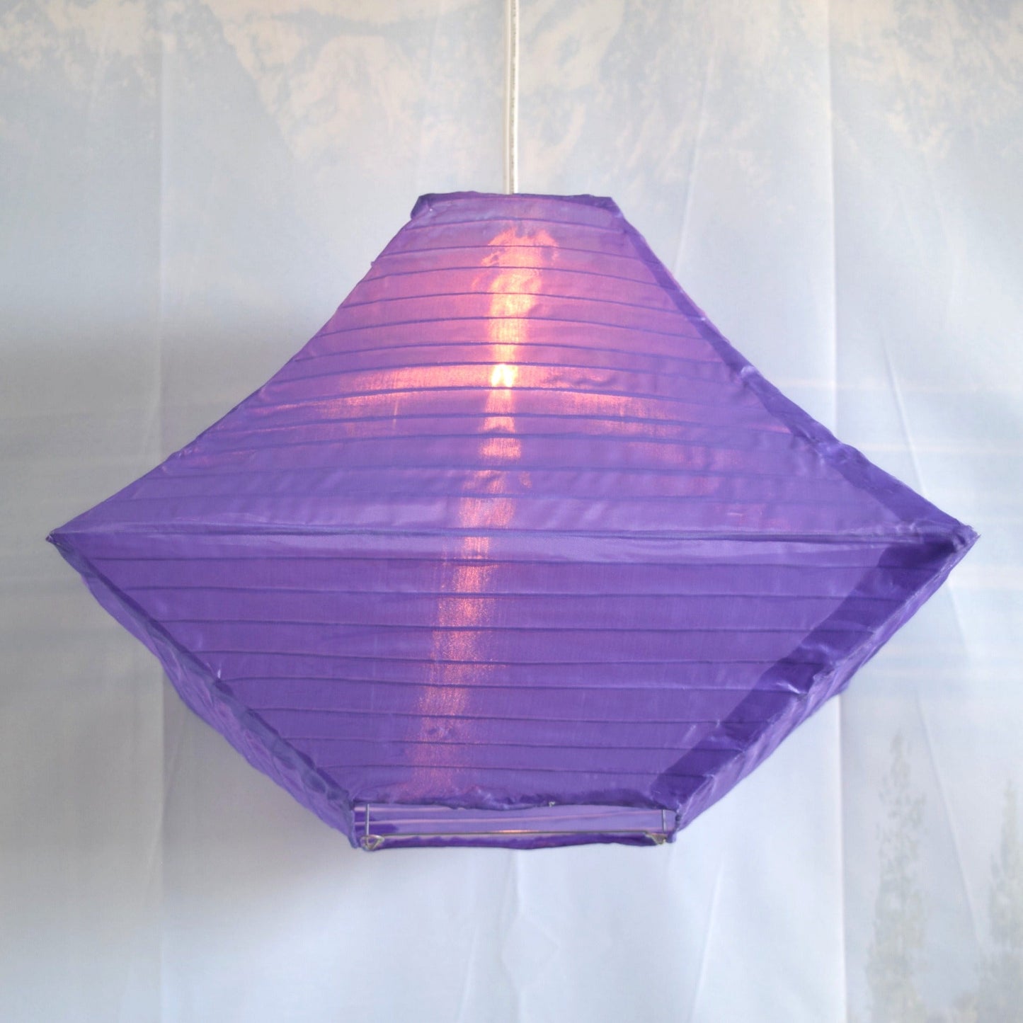 14" Purple Pagoda Unique Shaped Shimmering Nylon Lantern