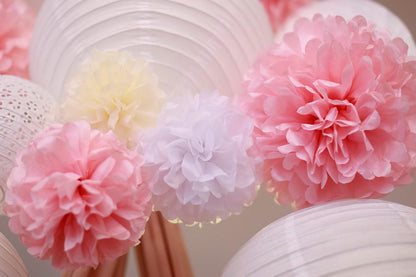 EZ-Fluff 12" Copper Tissue Paper Pom Poms Flowers Balls, Hanging Decorations (4 PACK) - PaperLanternStore.com - Paper Lanterns, Decor, Party Lights & More