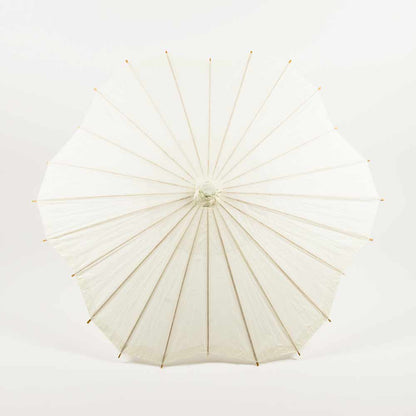 32" Beige / Ivory Paper Parasol Umbrella, Scallop Blossom Shaped - PaperLanternStore.com - Paper Lanterns, Decor, Party Lights & More