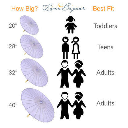 32 Inch Pink Paper Parasol Umbrella - LunaBazaar.com - Discover.Decorate. Celebrate.