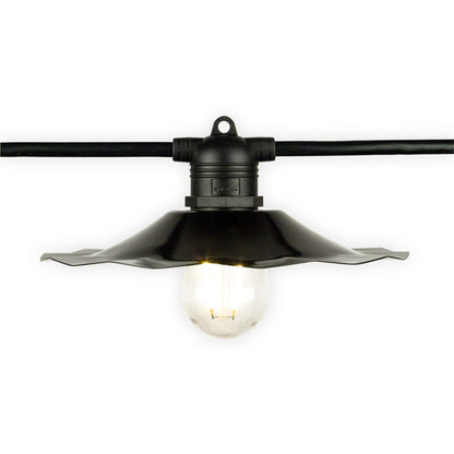 Patio Metal Light Bulb Shade for Outdoor Commercial String Lights, E26, Black - PaperLanternStore.com - Paper Lanterns, Decor, Party Lights & More