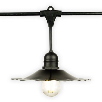 Patio Metal Light Bulb Shade for Outdoor Commercial String Lights, E26, Black - PaperLanternStore.com - Paper Lanterns, Decor, Party Lights & More
