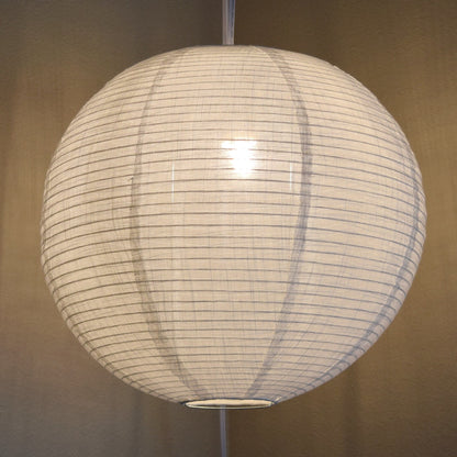 Round Linen Fabric Lantern Lampshade, Handcrafted, Durable, White Beige (16"W x 16"H)