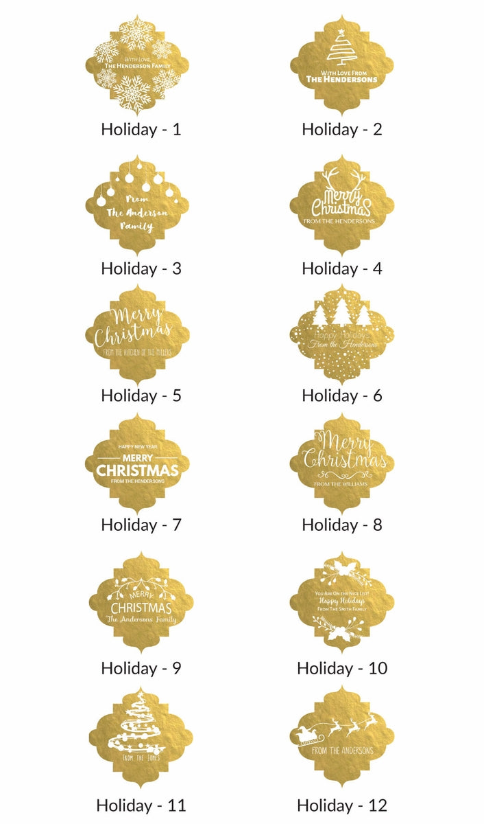 Gift Sticker Labels Gold Personalized 2.5 Inch Quatrefoil Diamond Gold Foil Holiday Gift Sticker ...