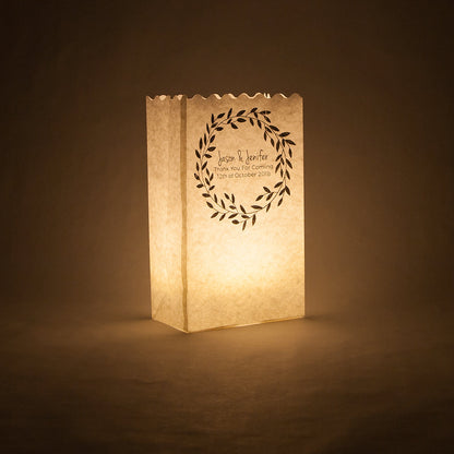 Personalized Wedding Ceremony Banquet Luminary Bag Lights - Custom Printed (10 PACK) - PaperLanternStore.com - Paper Lanterns, Decor, Party Lights & More