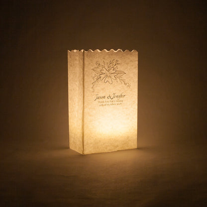 Personalized Wedding Ceremony Banquet Luminary Bag Lights - Custom Printed (10 PACK) - PaperLanternStore.com - Paper Lanterns, Decor, Party Lights & More