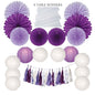 Grape Crush Party Decoration Kit - Includes Paper Tassels, Table Runners, Paper Hanging Fans and Paper Lanterns - PaperLanternStore.com - Paper Lanterns, Decor, Party Lights & More