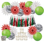 Luna Bazaar Tis the Season Party Decoration Kit - Includes Garland, Paper Hanging Snowflake Fans, Paper Lanterns, Tissue Paper Pompoms, Paper Straws and Mercury Glass Candle Holders - PaperLanternStore.com - Paper Lanterns, Decor, Party Lights & More