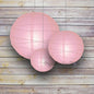 8/12/16" Pink Round Paper Lanterns, Irregular Ribbing (3-Pack Cluster) - PaperLanternStore.com - Paper Lanterns, Decor, Party Lights & More
