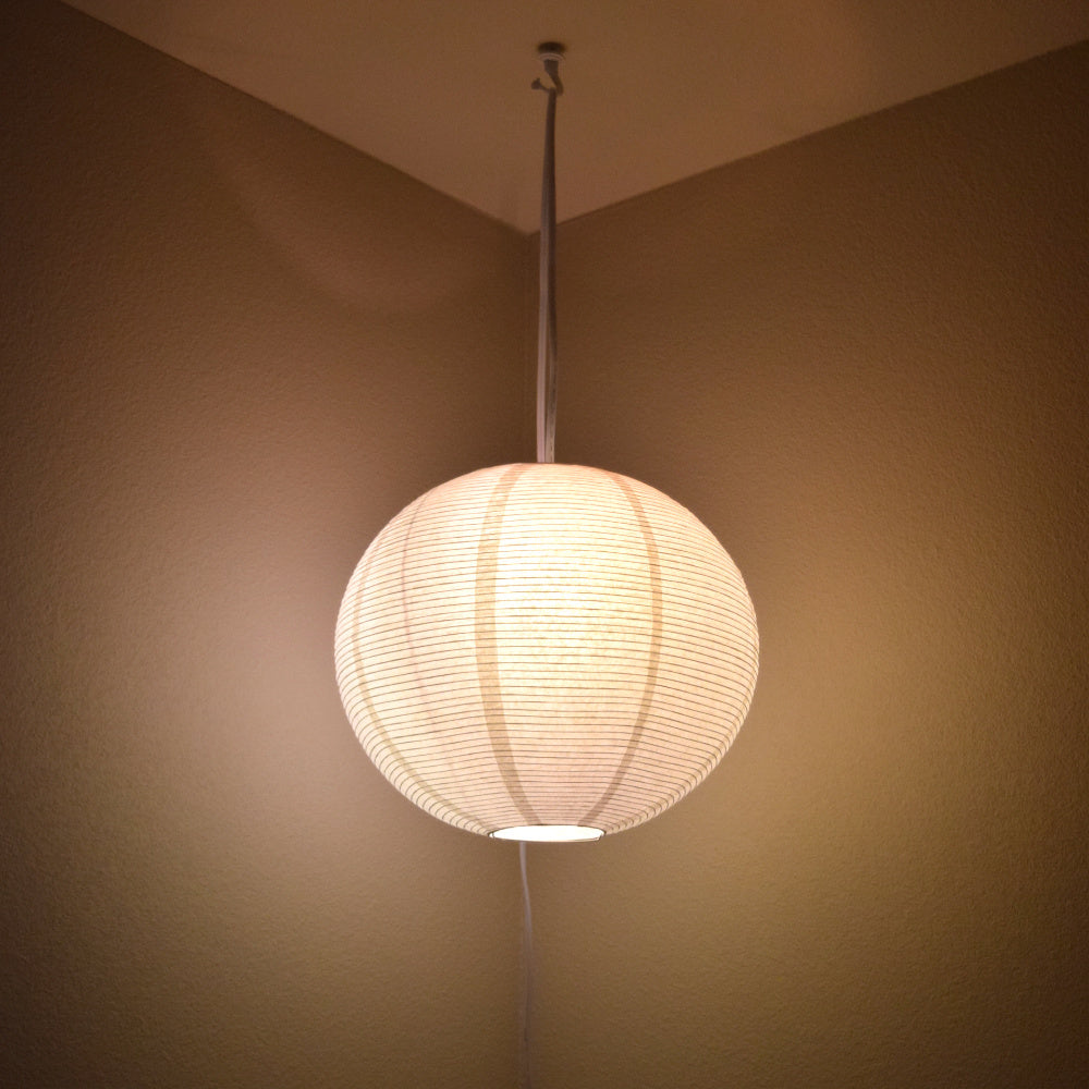 Fine Line Premium Paper Lantern Pendant Light Cord Kit with S14 Pink LED Bulb