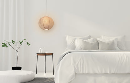 Fine Line Premium Paper Lantern Pendant Light Cord Kit with S14 Pink LED Bulb