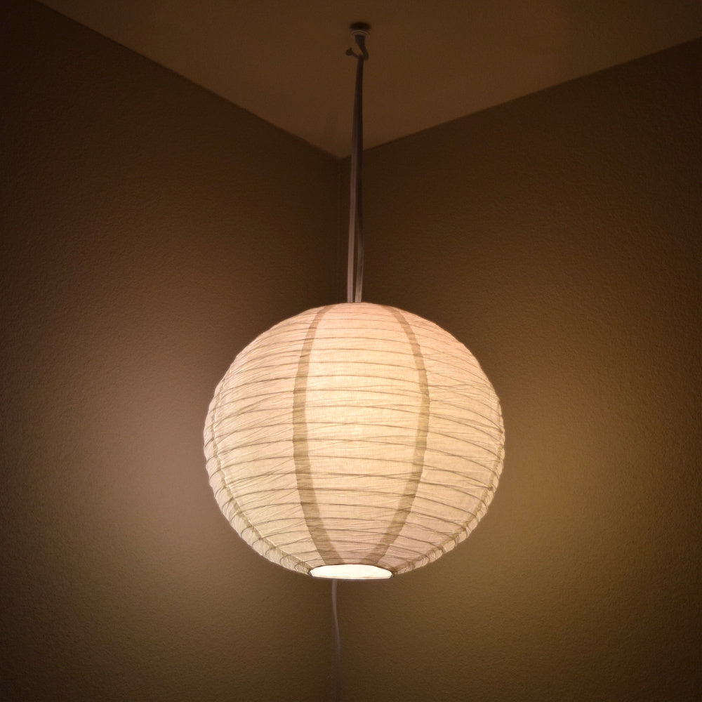 Fine Line Premium Paper Lantern Pendant Light Cord Kit with G50 Pink LED Bulb