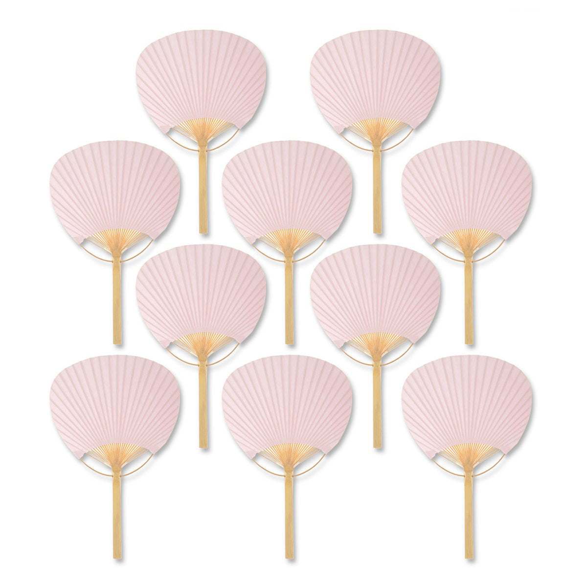 9 Inch Pink Paddle Paper Hand Fans for Weddings (10 Pack) on Sale Now ...