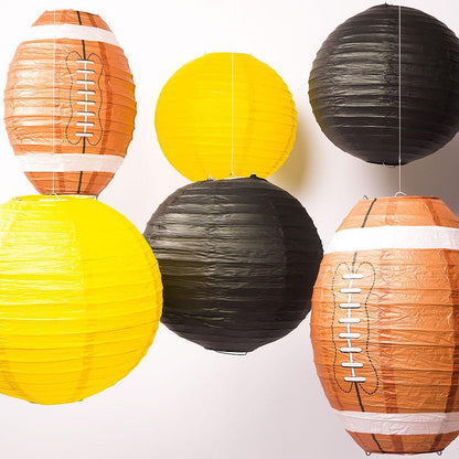 Pittsburg Pro Football Paper Lanterns 6pc Combo Tailgating Party Pack (Yellow/Black)  - by PaperLanternStore.com - Paper Lanterns, Decor, Party Lights & More