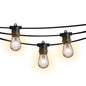 24 Socket Outdoor Commercial String Light Set, 54 FT Black Cord w/ 0.8-Watt Shatterproof LED Bulbs, Weatherproof SJTW